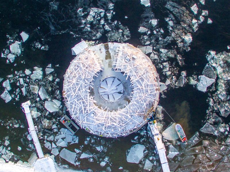 arctic bath winter top view photo anders blomqvist